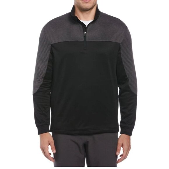 PGA Tour Golf 1/4 Zip Pullover Mens Black/Gray Mock Neck Performance Top XLarge - Picture 1 of 9